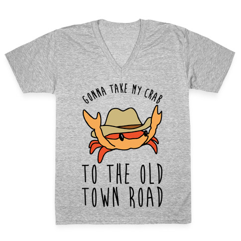Gonna Take My Crab To The Old Town Road Parody V-Neck Tee Shirt