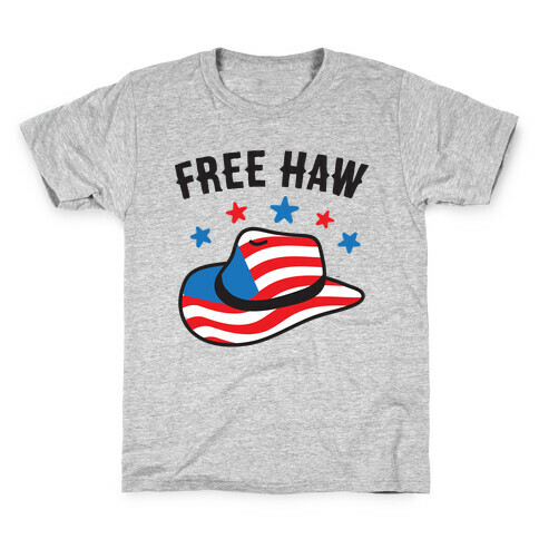 Free Haw Patriotic Cowboy Hat Kids T-Shirt