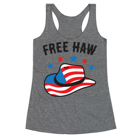 Free Haw Patriotic Cowboy Hat Racerback Tank Top