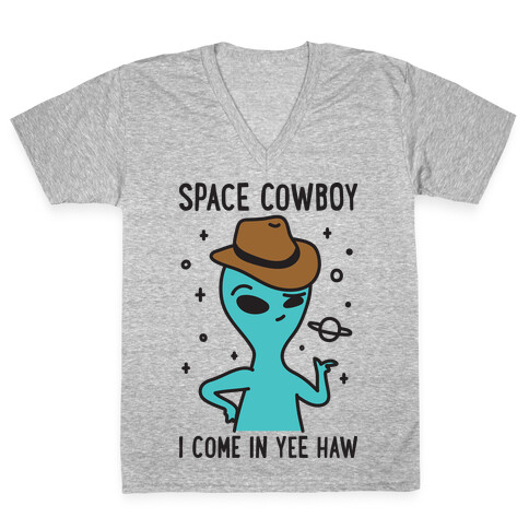 Space Cowboy Alien V-Neck Tee Shirt