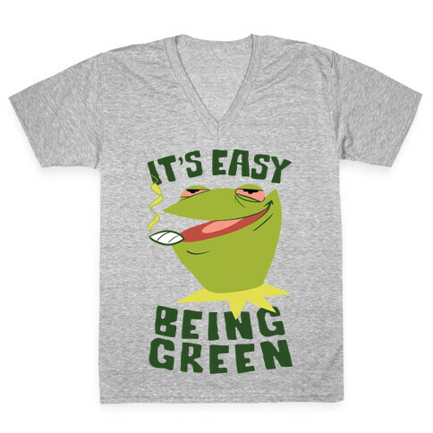 It's Easy Being Green V-Neck Tee Shirt