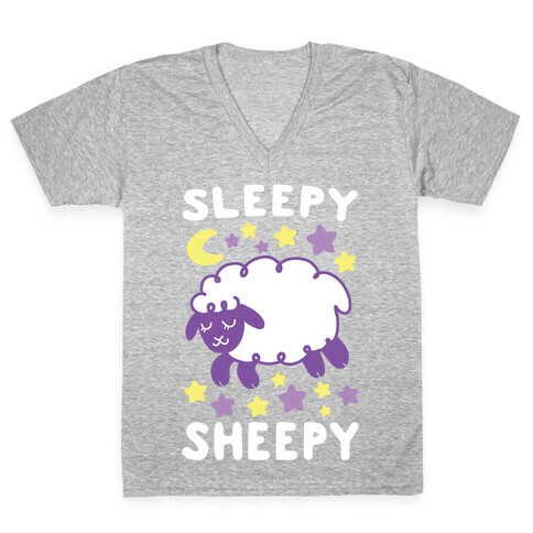 Sleepy Sheepy V-Neck Tee Shirt