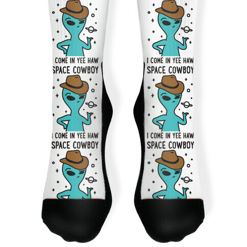 Space Cowboy Alien Sock