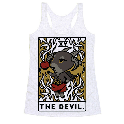 The Devil Tarot Card Animal Crossing Parody Racerback Tank Top