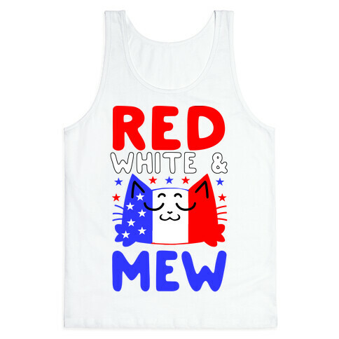 Red, White, And Mew Tank Top