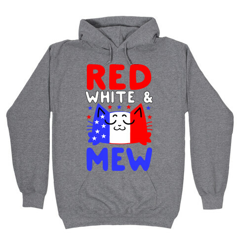 Red, White, And Mew Hooded Sweatshirt