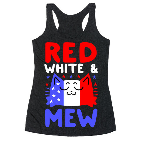Red, White, And Mew Racerback Tank Top