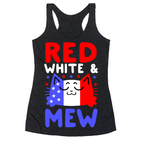 Red, White, And Mew Racerback Tank Top