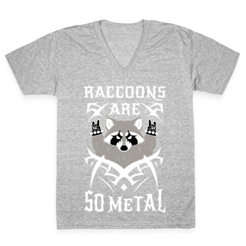 Raccoons Are So Metal V-Neck Tee Shirt