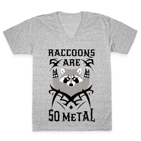 Raccoons Are So Metal V-Neck Tee Shirt