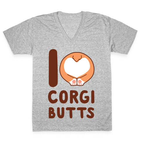 I Heart Corgi Butts V-Neck Tee Shirt