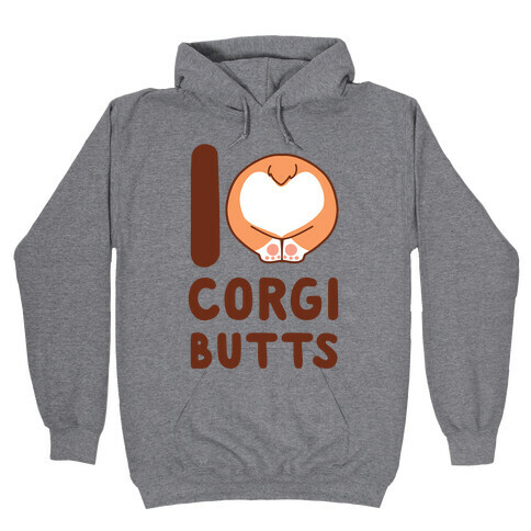 I Heart Corgi Butts Hooded Sweatshirt