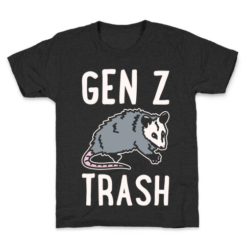 Gen Z Trash White Print Kids T-Shirt