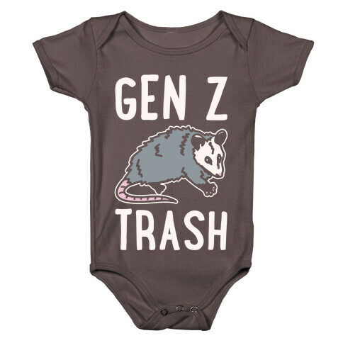 Gen Z Trash White Print Baby One-Piece