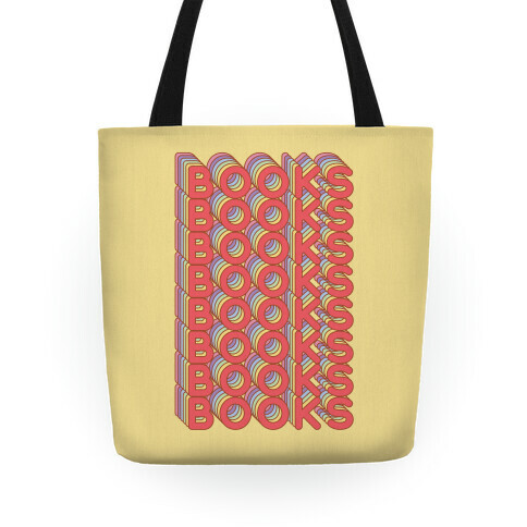 Books Retro Rainbow  Tote