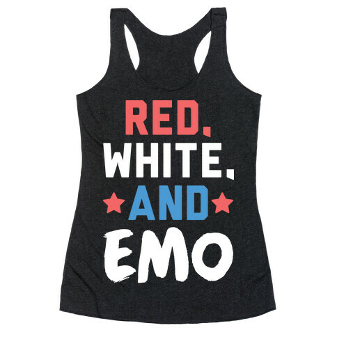 Red, White, And Emo Racerback Tank Top