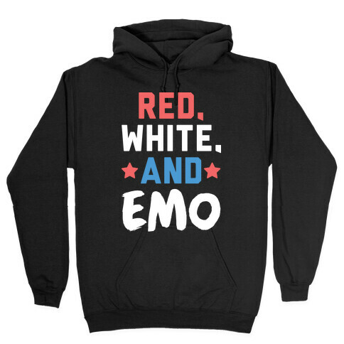 Red, White, And Emo Hooded Sweatshirt