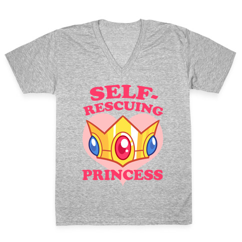 Self-Rescuing Princess V-Neck Tee Shirt