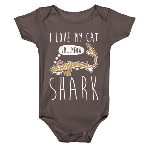 I Love My Cat Shark White Print Baby One-Piece