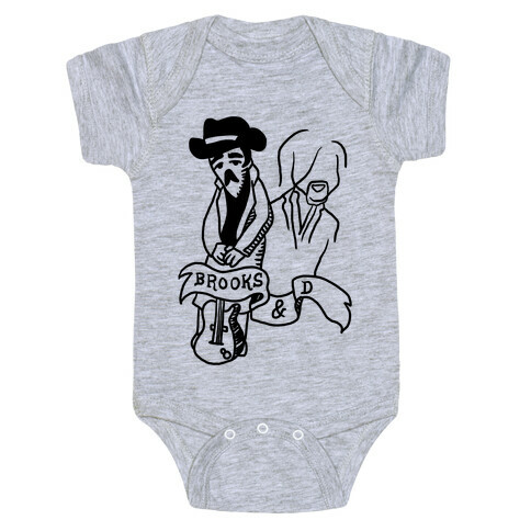 Half Finished Brooks and Dun Tattoo Parody Baby One-Piece