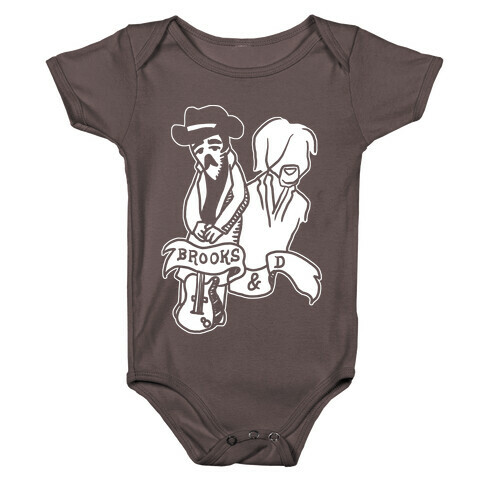 Half Finished Brooks and Dun Tattoo Parody Baby One-Piece