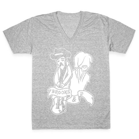 Half Finished Brooks and Dun Tattoo Parody V-Neck Tee Shirt