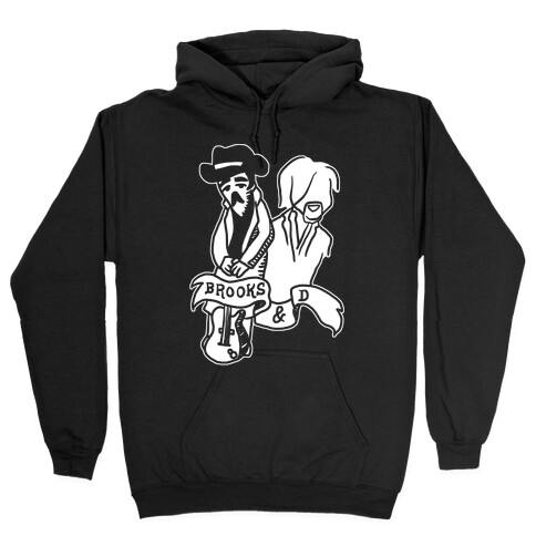 Half Finished Brooks and Dun Tattoo Parody Hooded Sweatshirt