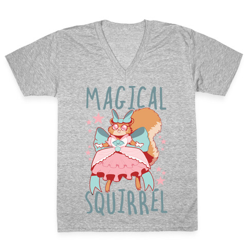 Magical Squirrel V-Neck Tee Shirt