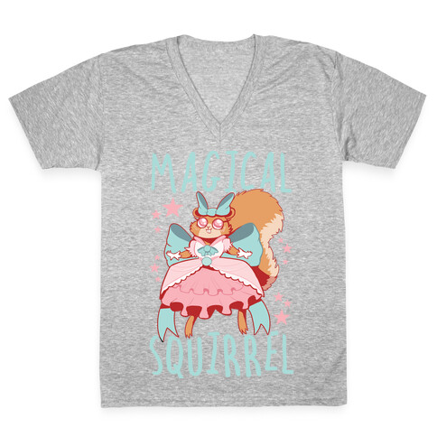 Magical Squirrel V-Neck Tee Shirt