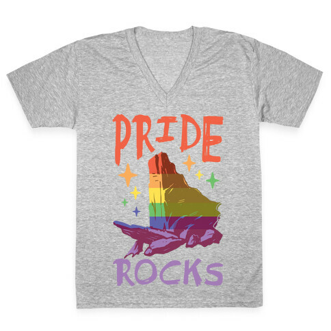 Pride Rocks V-Neck Tee Shirt