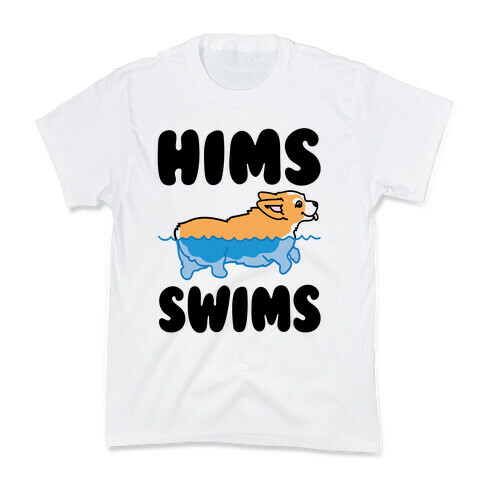 Hims Swims Corgi Kids T-Shirt