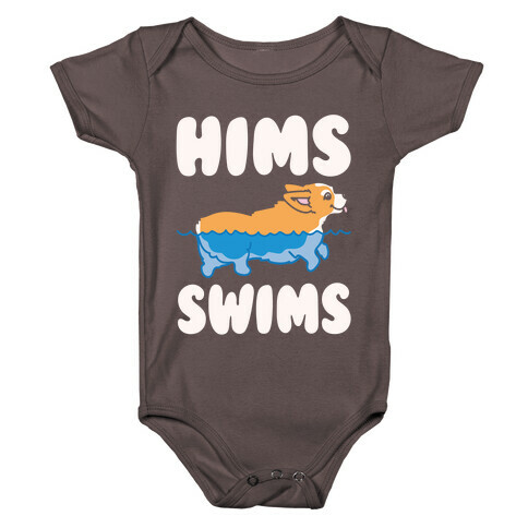 Hims Swims Corgi White Print Baby One-Piece