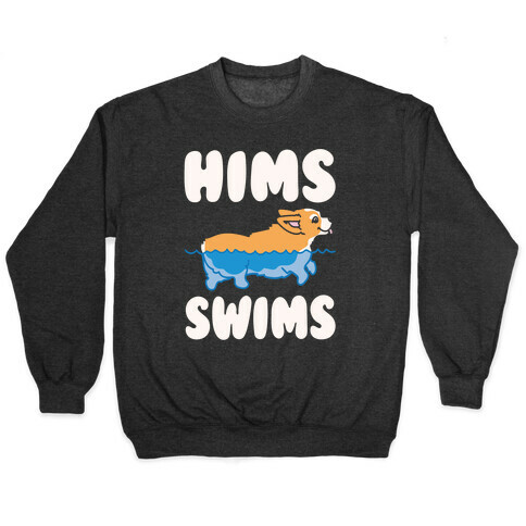 Hims Swims Corgi White Print Pullover