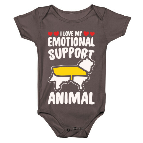 I Love My Emotional Support Animal White Print Baby One-Piece