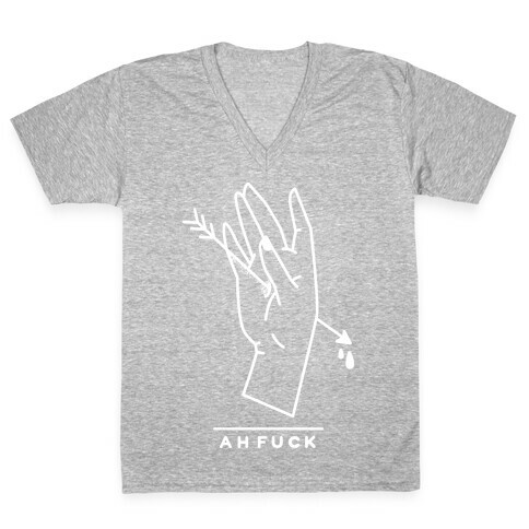 Ah F*** Hand Shot With Arrow V-Neck Tee Shirt