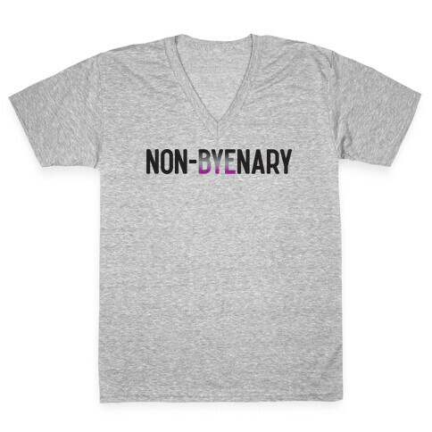 Non-byenary Asexual Non-binary V-Neck Tee Shirt