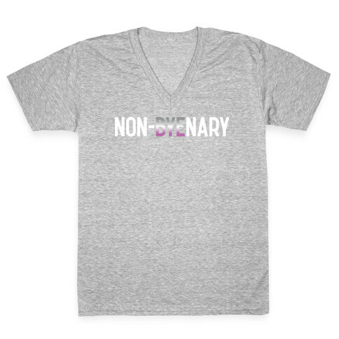 Non-byenary Asexual Non-binary V-Neck Tee Shirt