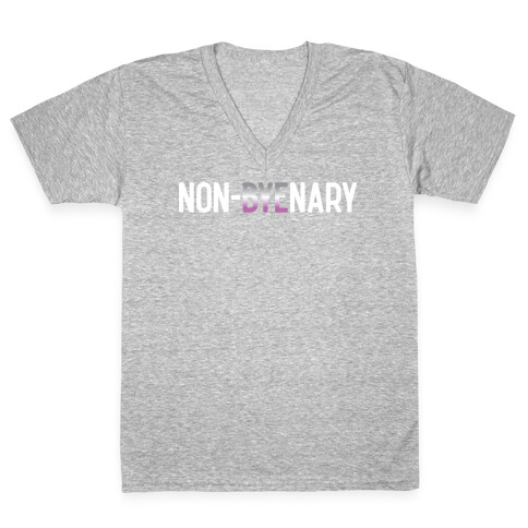 Non-byenary Asexual Non-binary V-Neck Tee Shirt