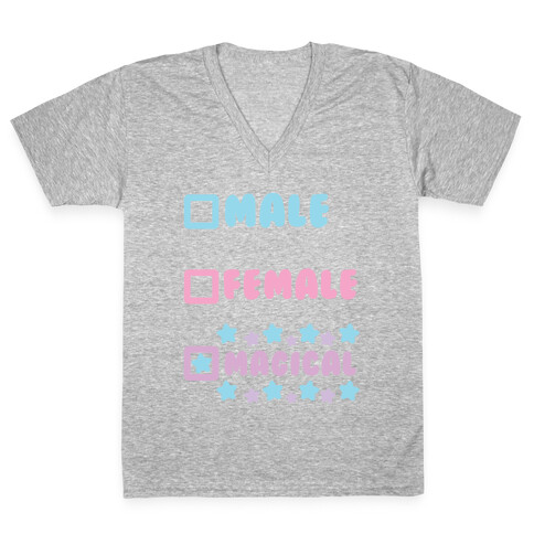 Magical Gender Checklist V-Neck Tee Shirt