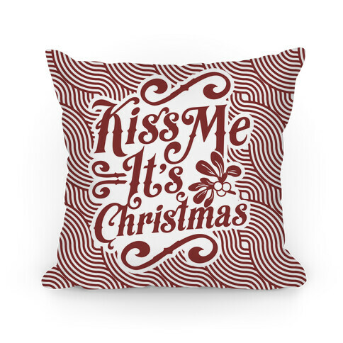 Kiss Me it's Christmas (Red) Pillow