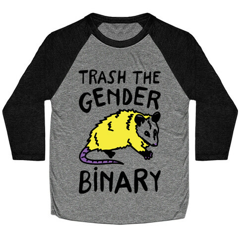 Trash The Gender Binary Possum Baseball Tee