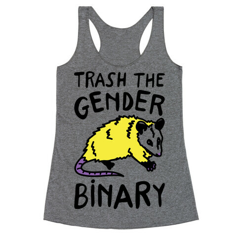 Trash The Gender Binary Possum Racerback Tank Top