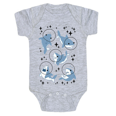 Space Shark Pattern Baby One-Piece
