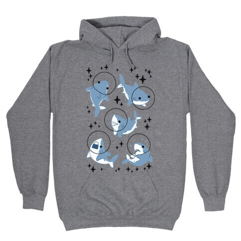 Space Shark Pattern Hooded Sweatshirt