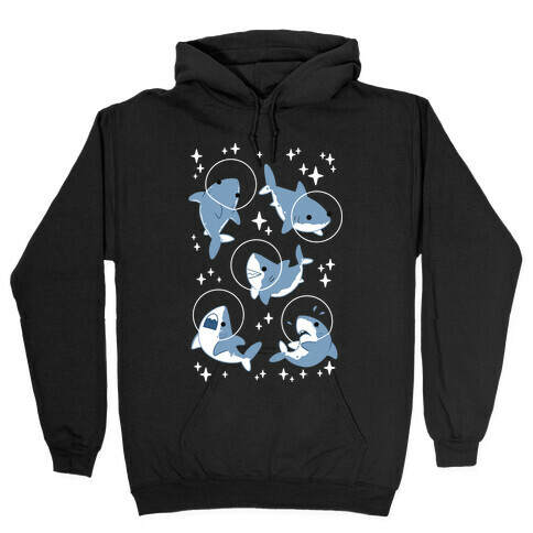 Space Shark Pattern Hooded Sweatshirt
