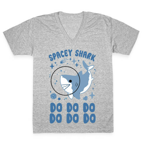 Spacey Shark V-Neck Tee Shirt