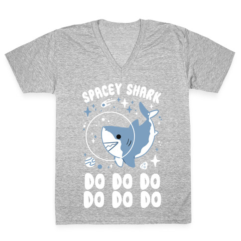 Spacey Shark V-Neck Tee Shirt