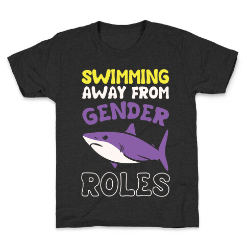 Swimming Away From Gender Roles White Print Kids T-Shirt