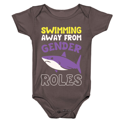 Swimming Away From Gender Roles White Print Baby One-Piece