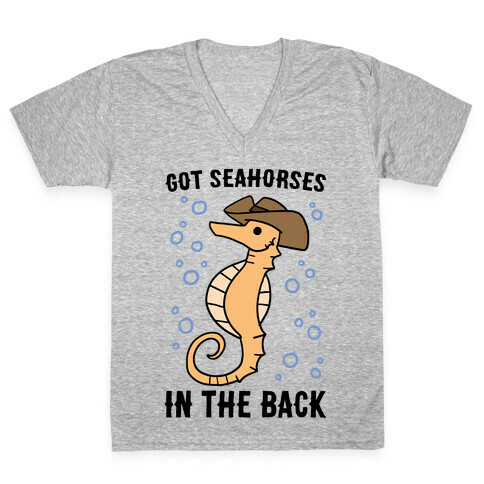 Got Seahorses in the Back V-Neck Tee Shirt